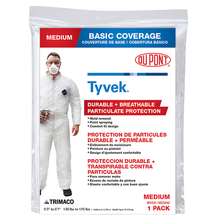 TRIMACO Medium DuPont, Tyvek Disposable Coverall 14121